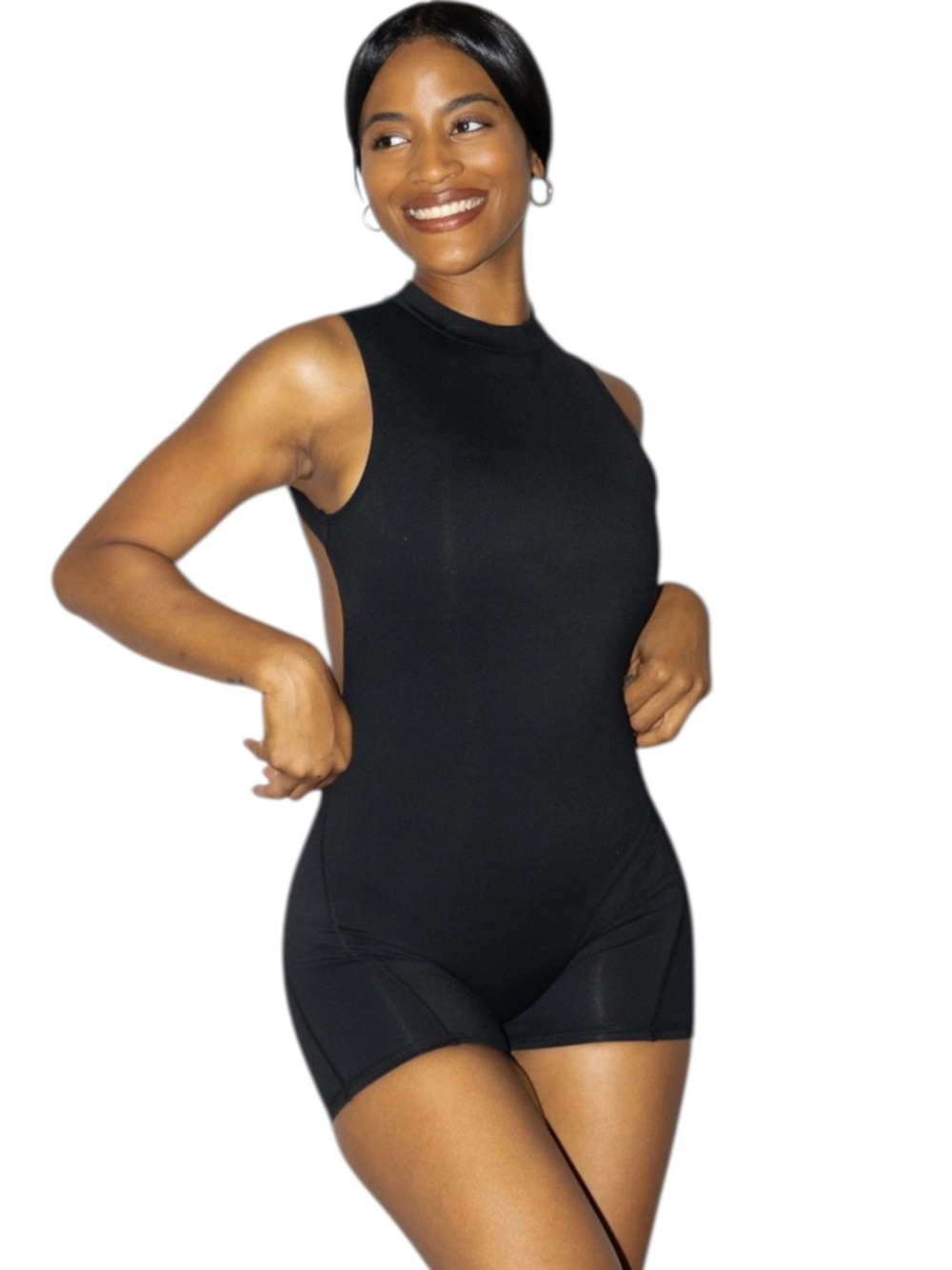 Diosafit Jade Playsuit Black Sleeveless Activewear Jumpsuit Size Large